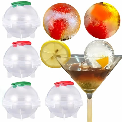 Palline Stampi Cubetti di Ghiaccio GRANDI Palla Pallina Sferica, Diametro 5 Cm, Ideali per Ice Cocktail Balls Bibite Bevande Fresche Aperitivi Spriz Amari Freeze (8)