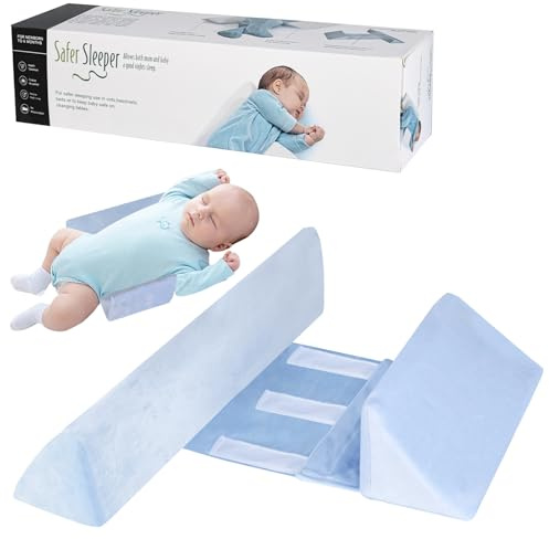 YYTECH Lagerungskissen, 43x10x10 cm Keilkissen Verstellbares, Side Support Pillow,Removable Positioning Pillow,Wattepad mit Rückenlehne, Anti Roll Seitenschläferkissen(Blau)