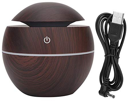 VBESTLIFE Humidificador difusor de aroma recargable USB Purificador de aire Forma de bola redonda Purificar ambiente Terapia de aromaterapia(Grano de madera oscura)
