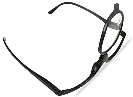 Onsinic 1 st makeup vikta glasögon enkel lins roterande förstoringsglas läsglasögon kvinnor kosmetika makeup viktiga instrument (200-svart)