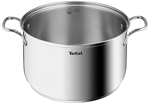 Tefal B8646404 Marmite 26 cm in acciaio inossidabile, tutti gli incendi tra cui induzione, 7,8L, maniglie robuste, copertura di