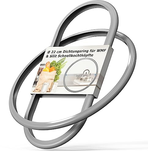 Ancable Schnellkochtopf Dichtungsring 22cm für WMF, 2 Stück Ersatzteil Dichtungsring für WMF und Silit 3L 4.5L 6.5L 8.5L, 6068559990 6068559997 Dichtungsring WMF Schnellkochtopf Ersatzteile