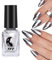 SONGQEE 6ML Metallic Nagellack - Silver Spiegelnagellack, Langlebiger Dauerhafter Metallischer Effekt Nagellack - Glänzende Chrom Nagellack - Kein UV benötigt (12 Silber)