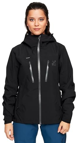 RevolutionRace Silence Proshell 3L Jacket, Damenjacke, belüftete und wasserdichte Jacke für Wanderungen und andere Outdoor-Aktivitäten, Black/Anthracite 3.0, S