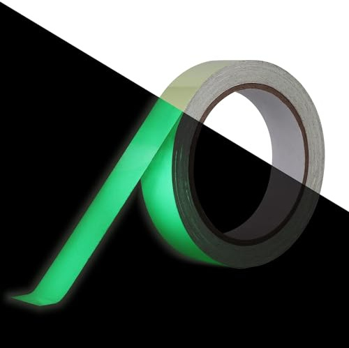 LLPT Fluoreszierendes Klebeband | 25MM X 10M | Grün | Leuchtendes Klebeband | Selbstklebendem Band für Sportausrüstung Nachtteile DIY-Bastelarbeiten (GD133G)