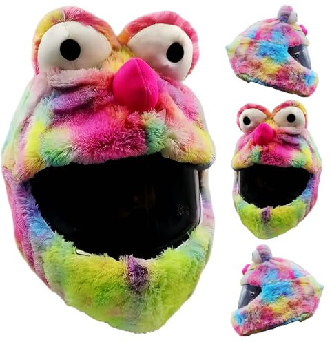 Helmbezug für Motorradhelm,Cartoon Plush Motorcycle Helmet Cover,Universeller Zubehör für Motorradhelme, Gegen Staub, Kratzer,für Outdoor Personalisierte Vollhelme Cover (Farbe)