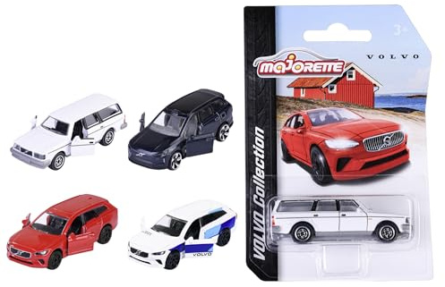 Majorette 212053052SD1 - Volvo Bilar - Majorette Volvo Bilar i Metall med Frihjul och Rörliga Delar, Fordon: 7,5 cm, Från 3 år, Finns i Olika Utföranden, Slumpmässigt Urval