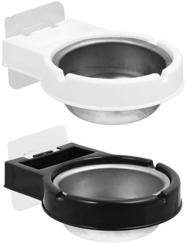 MAGICLULU Ceniceros de Pared para Baño 2 Piezas en Tonos Claro y Oscuro, Cenicero Ventosa Desmontable, Bandeja para Colillas de Cigarrillos, Accesorio Práctico para Hogar y Exteriores