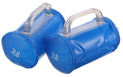 DOITOOL Mancuernas de Agua Ajustables 4 Lb 2 Piezas Azul Pvc Rellenable para Entrenamiento Fitness en Casa Portátil y Seguro para Tonificación Muscular Completa