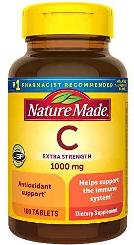 Nature Made Vitamin C 1000 mg Extra Strength, Dietary Supplement for Immune Support, 100 Tablets, 100 Day Supply