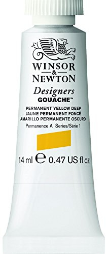 Winsor & Newton Designer's Gouache, 14ml tube, Permanent Yellow Deep