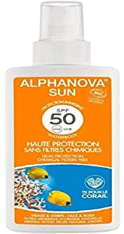 Alphanova Sun, Organic Sunscreen With SPF 50, For Face and Body Immediate Protection, Waterproof, 125ml
