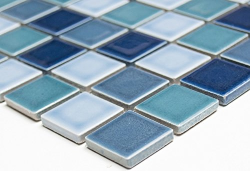 mosaico piastrelle di rete parete Mix Blu Lucido ceramica mosaico specchio piastrelle doccia tazza per piastrelle da parete quadrato cucina bagno WC