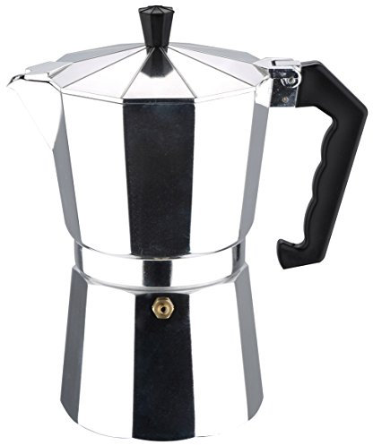 San Ignacio Stovetop Espresso Maker Coffee Maker Black Silver 3, 6, 9 & 12 Cup (9 Cup, Silver)