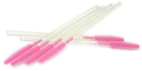 50 x Disposable Clear Aquamarine Silicone Mascara Brushes Lash Eyelash Wands Extension Applicator