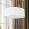 SPARKSOR Pendelleuchte, Deckenleuchte, moderner Stoff-Lampenschirm, großer weißer Trommel-Lampenschirm, rund, für Schlafzimmer, Esszimmer, Wohnzimmer, 3 Glühlampen, E27