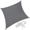 tectake® Sonnensegel mit UV Schutz, Sonnenschutz und Sichtschutz Balkon, Sichtschutz Garten, für Pergola, Windschutz Terrasse, mit Ösen und Spannseile - quadratisch grau - 5 x 5 m