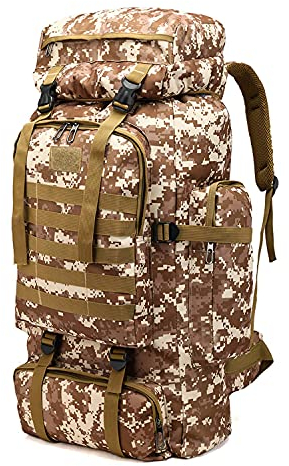 Kabxhueo Groß Rucksack 60L-80L Wanderrucksack Wasserdicht für Herren & Damen – Reiserucksack, Notfallrucksack, Trekkingrucksack für Survival, Wandern, Camping, Angel & Reise (Backpacker Rucksack)