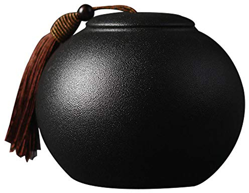 XUDREZ Ceramic Tea Jar Vintage Chinese Style Storage Jars Black Canister Traditional Tea Caddy Sealed Lids for Home Decor (2)