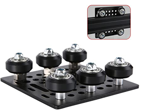 1 Packung montiertes 2040 V Gantry Plate Kit mit 6 V Solid POM Rädern, nur kompatibel mit 2040 4040 Serie V Slot Aluminium Extrusion Profilen Linearschiene 3D Drucker CNC Maschine