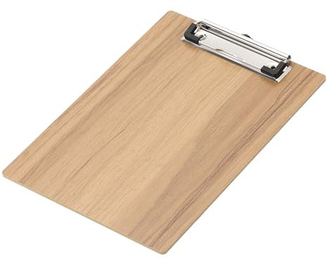 PATIKIL 8,9x6,3 Holz-Schreibbrett, A4 Briefgröße Klemmbretter aus Hartfaserplatte mit flachem Clip für Büro, Klassenzimmer, Kirschholz-Textur