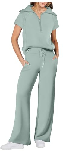 Musselin Set Damen Elegant Zweiteiler Sommer Outfits,Hosenanzug Flieder,Trainingsanzug Für Frauen,Shorts/Hose,Jumpsuit Für Hochzeiten,Eleganter Zweiteiler