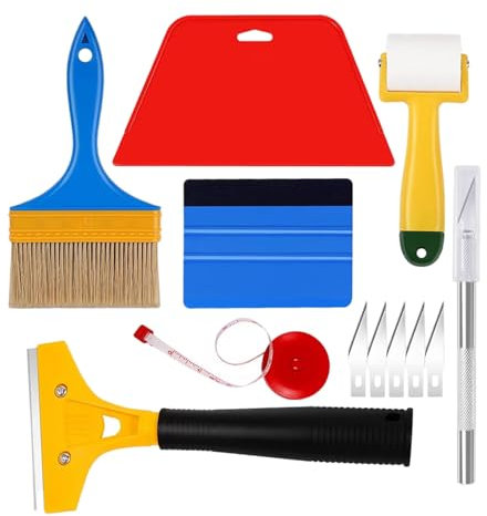 Carta da parati Kit, Utensile per carta da parati, Set di strumenti per levigatura, kit di strumenti per la carta da parati, compresi strumenti di finitura, raschietti per vernice,metro a nastro, ecc.