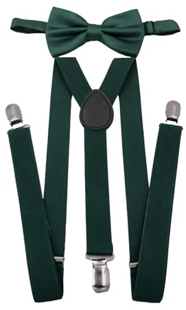 XDGBGFN Ensemble de Bretelles et Nœud Papillon pour Homme avec Trois Clips - Bretelles Réglables et Élastiques