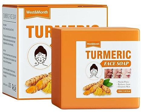 Saponi curcuma – sapone per la curcuma, sapone vegano per il corpo e il viso, sapone naturale come gel doccia solido e shampoo solido Premium Soap Bar per doccia naturale come gel doccia solido