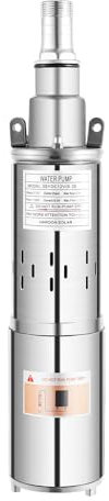 KEESUNG Pompe solaire submersible pour puits profond, en acier inoxydable, pompe à eau, pompe de jardin, pompe tubulaire pour prélèvement d'eau et irrigation (180 W)
