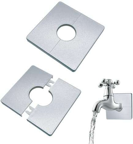 YJFY 2 stycken delad väggfläns rosetter skydd värmerör rosett rosett rosett bas material hållbarhet lämplig för vattenledningar, gasledningar, element (silver, 26 mm)