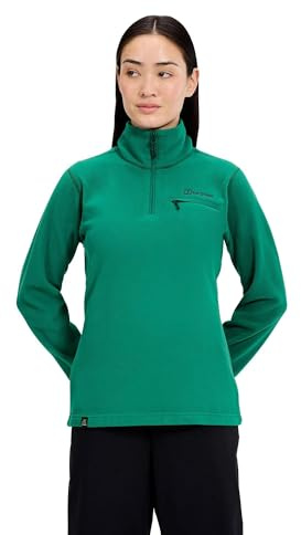 Berghaus Damen Prism 2.0 Micro Polartec Fleece mit halbem Reißverschluss | Zusätzliche Wärme | Schmeichelnder Stil | Strapazierfähig Midlayer, Grün, 16