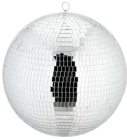 Relaxdays Boule à facettes, à Suspendre, Boule Disco pour Votre Prochaine soirée, diamètre : 40 cm, argentée