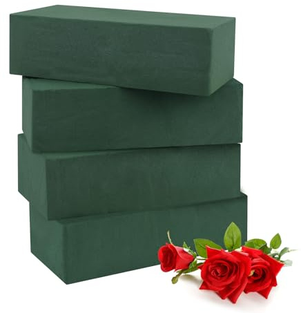 HJJMN Espuma Floral para Arreglos Florales - 4 Piezas 22x10x6.6cm Espuma para Flores Artificiales Rectángulo, Espumas Húmeda para Flores Frescas y Artificiales, Bodas Decoración, Fiestas, Bodas