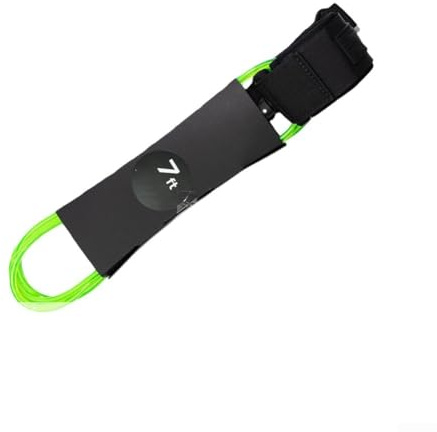DAZZLEEX Correa de tabla de surf de 7 mm de 6, 7, 8, 9, 10 pies, cordón colorido con pestaña de liberación rápida y bolsillo oculto para llaves para tablas cortas y largas y rojo verde (7 pies verde)