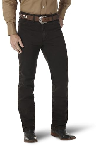 Wrangler Cowboy Cut Slim Fit Jeans för män, Svart choklad, 33W / 32L