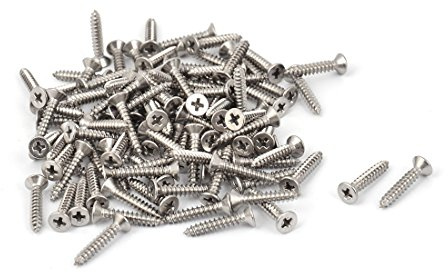 sourcing map M2.9 x 15mm Cross Head Countersunk Self Tapping Screw 100 Pcs