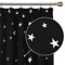 Deconovo Super Soft Thermal Insulated Pencil Pleat Star Printed Blackout Curtains 46 x 90 Inch Black