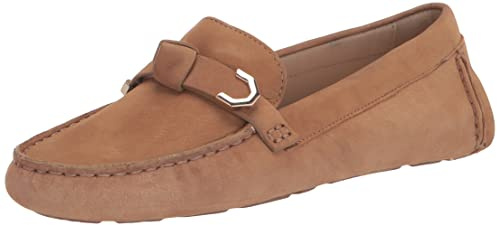 Cole Haan Women's Evelyn Bow Driving Style Loafer, Birch Beige/Leather, 7 Wide
