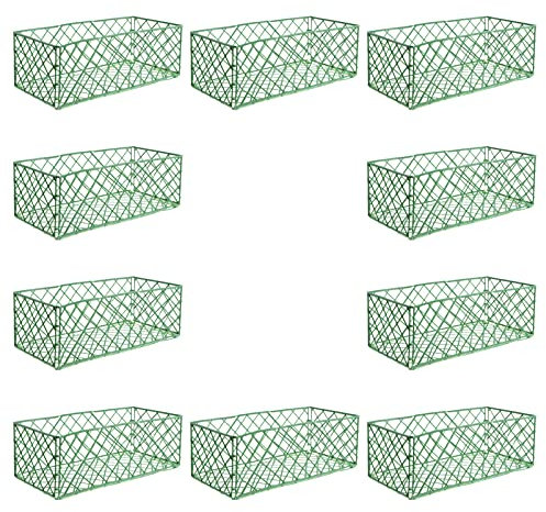 Yardwe 10pcs Square Floral Foam Cage Flower Holder for Fresh Flowers Table Centerpiece Floral Arrangement Cage Bowl Green,23.5x11cm