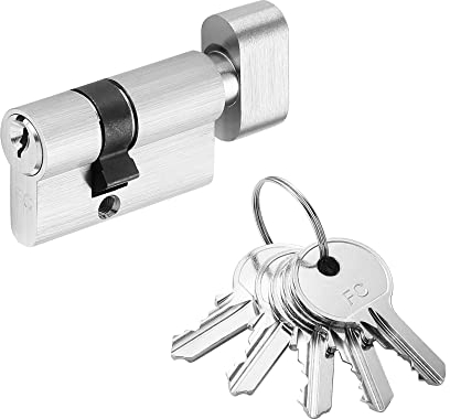ck-türbeschläge Knaufzylinder inkl. 5 Schlüssel | Edelstahloptik | Für Glastürschlösser (20/25K (auswärts))