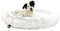 One PETS-TOP® Hundebett Grosse Hunde [mit waschbarem Bezug] - Hundebett Grosse Hunde, Hundekissen XXL, Hundekorb, Katzenbett, Hundekörbchen, Dog Bed Langer Plüsch, 130 cm Durchmesser Perlgrau