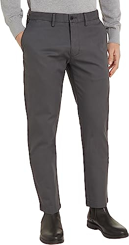 Tommy Hilfiger Herren Hose Core Denton 1985 Pima Cotton Chino, Grau (Dark Ash), 34W/32L