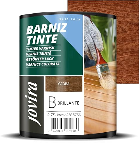 JOVIRA PINTURAS Vernice colorata a base d'acqua, finitura lucida. Speciale per la colorazione e la verniciatura del legno. (750 Millilitri, Mogano). D-04