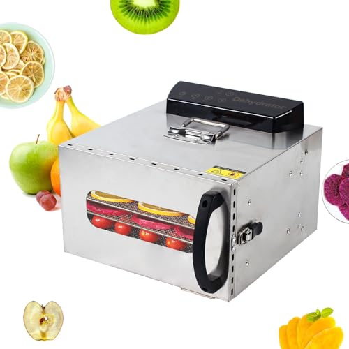 biniliubi Deshydrateur Alimentaire DéShydrateur Minuterie TempéRature Deshydrateur Viande Fruits Champignons Nourriture DéShydrateur Alimentaire Inox Plateaux éLectrique Amovibles Viande