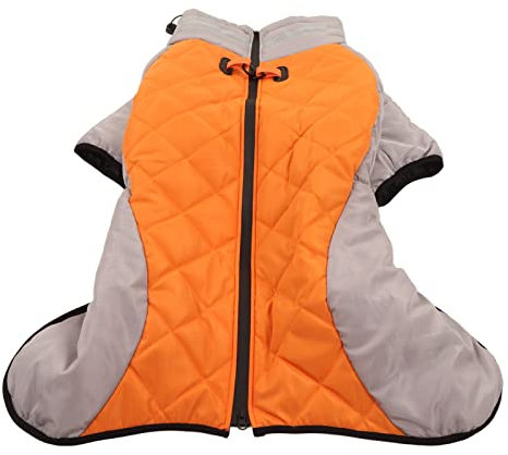 Hunde-Wintermantel, Warmer Hunde-Wintermantel kalt, Winddicht, reflektierende Rollkragenweste mit Plüschausschnitt für kleine, mittelgroße, extra große Hunde (4XL)