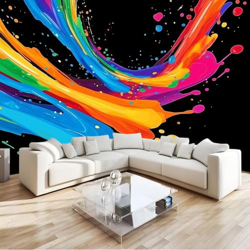 Art Papel Tapiz Fotográfico Color de pintura Papel Pintado no Tejido 400x280 cm Lana Decoración De Pared Sala Cuarto Póster Mural para Sala de estar Dormitorio Infantil Decoración