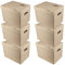 D.RECT Set 6 Scatole Archivio Cartone A4 con Coperchio - 250x340x260 mm, 360 g/m², Capacità 20 kg, pH Neutro - Ideale per Documenti Ufficio Casa Archivio Trasporto