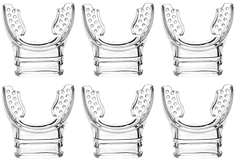 Pewihyer 6 Stück Tauchregler-Mundstück, transparentes Silikon, Schnorchel-Mundstück, weich, bequem, Ersatz, passend für die meisten Standard-Atemregler, Tauchzubehör