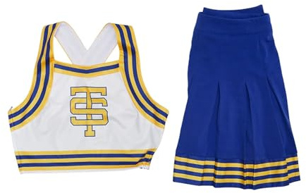 EURDFHY Uniforme de animadora Uniforme de animadora, disfraz cosplay, disfraces baile hip hop, traje porristas azul y blanco for niñas(XXL)